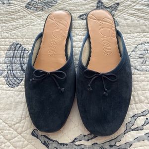J Crew Zoe Ballet Mules in Navy Suede